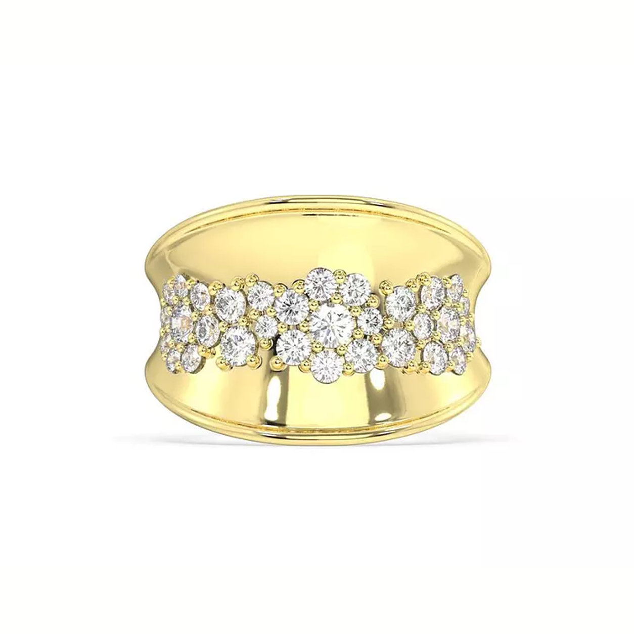 Vivienne Concave Eco Diamonds Cocktail Ring