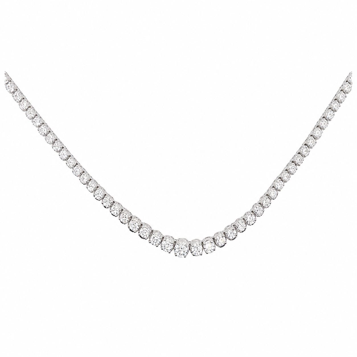5 carats Prestige Glow Round Eco Diamonds Riviera Necklace 4 Prong
