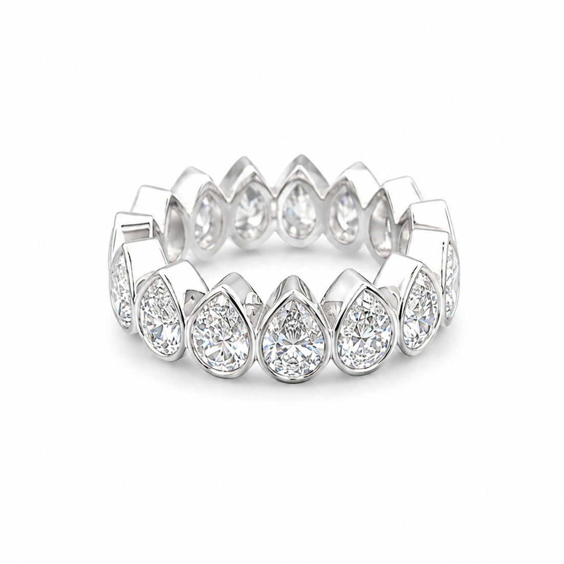 Perpetua Pear Bezel Eco Diamonds Eternity Band