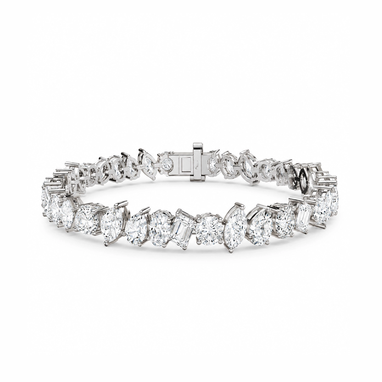 Caprice Mixed Shape Diamond Tennis Bracelet