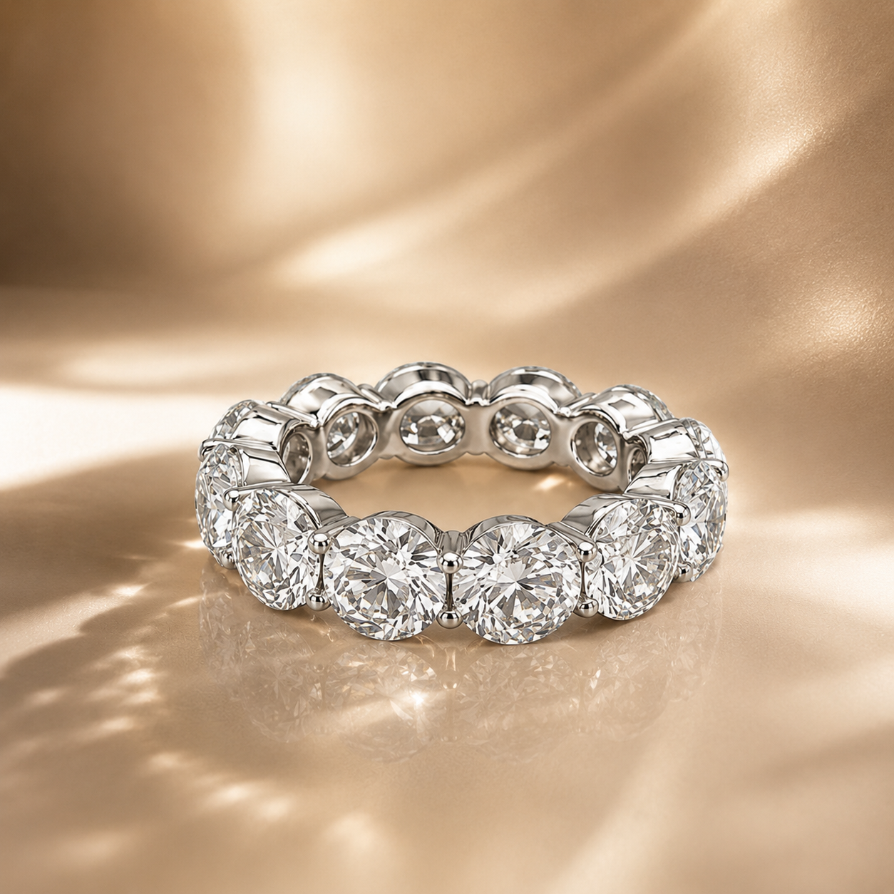 Timeless Round Eco Diamonds Eternity Ring 13 carats