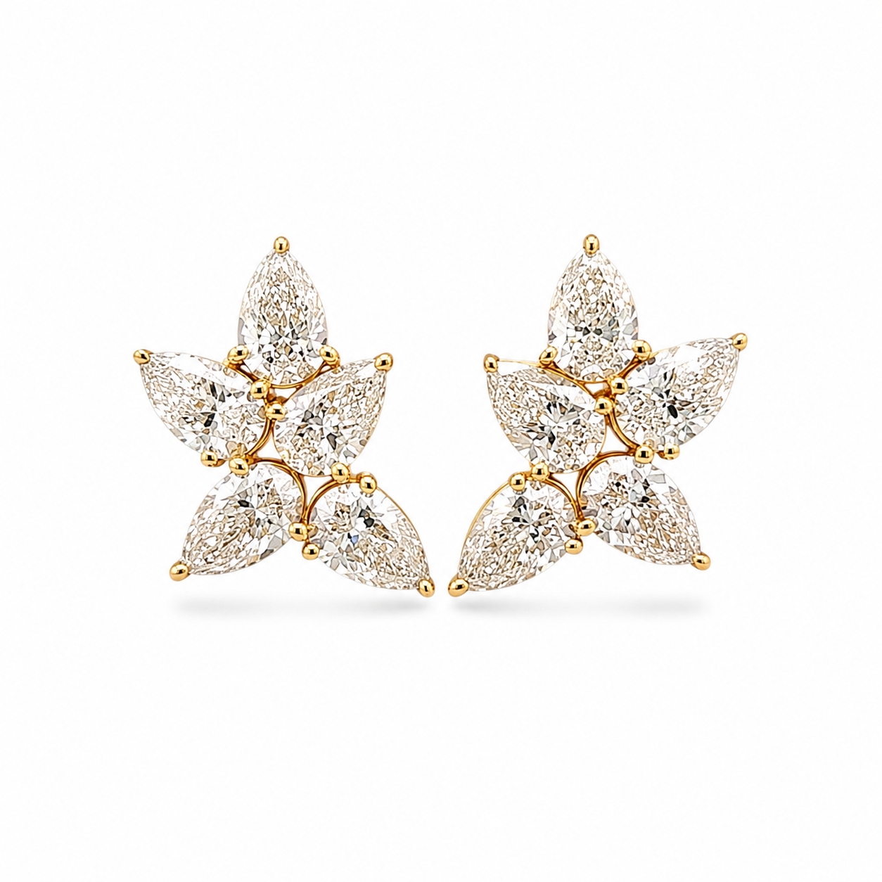 Fiore di Luce Eco Diamonds Pear Cluster Earrings