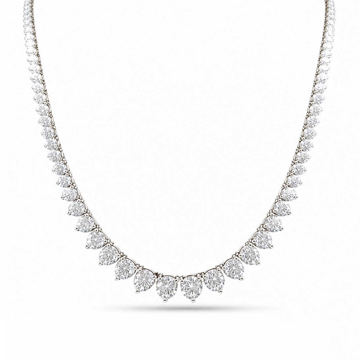 16 carats Grand Riviera Graduated Diamond Tennis Necklace