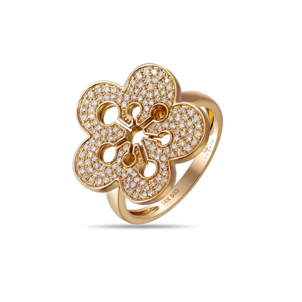 Diamond Flower Cocktail Ring